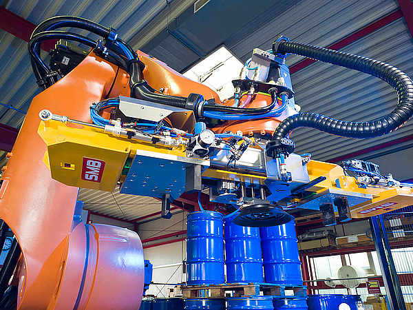 Kombigreifer des Palettierroboters für Paletten und Fässer