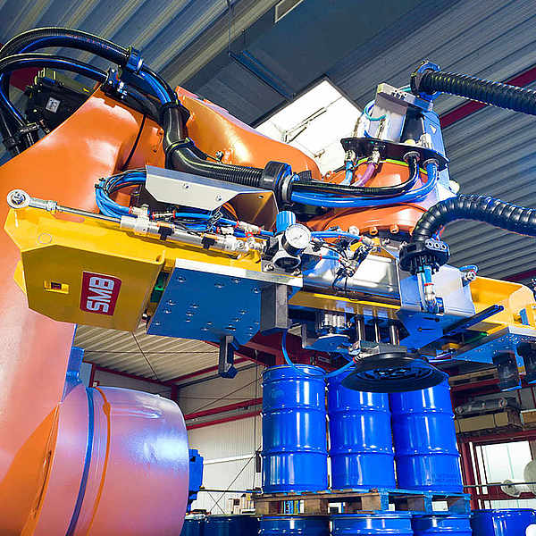 Kombigreifer des Palettierroboters für Paletten und Fässer